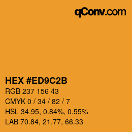 Color code: HEX #ED9C2B | qconv.com