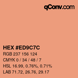 Color code: HEX #ED9C7C | qconv.com