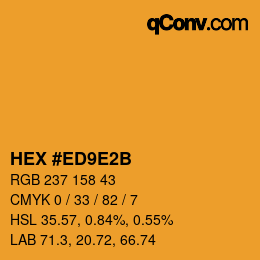 Color code: HEX #ED9E2B | qconv.com