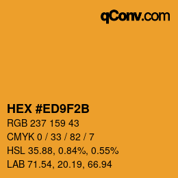 Color code: HEX #ED9F2B | qconv.com