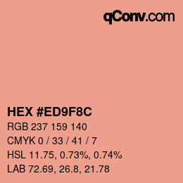 カラーコード: HEX #ED9F8C | qconv.com