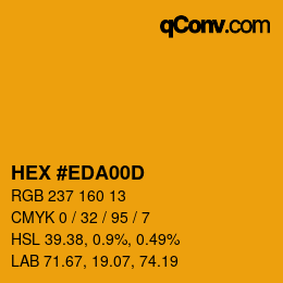 カラーコード: HEX #EDA00D | qconv.com