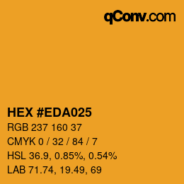 Color code: HEX #EDA025 | qconv.com