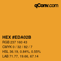 Color code: HEX #EDA02B | qconv.com