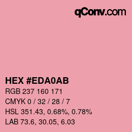 Color code: HEX #EDA0AB | qconv.com