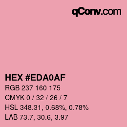 Color code: HEX #EDA0AF | qconv.com