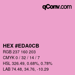 Color code: HEX #EDA0CB | qconv.com