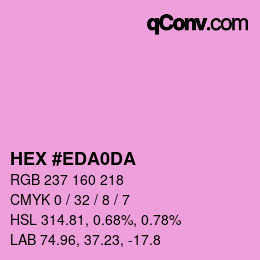 カラーコード: HEX #EDA0DA | qconv.com