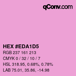 颜色代码: HEX #EDA1D5 | qconv.com