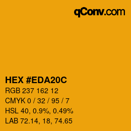 Color code: HEX #EDA20C | qconv.com