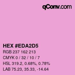 颜色代码: HEX #EDA2D5 | qconv.com