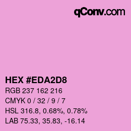 カラーコード: HEX #EDA2D8 | qconv.com
