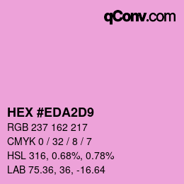 颜色代码: HEX #EDA2D9 | qconv.com