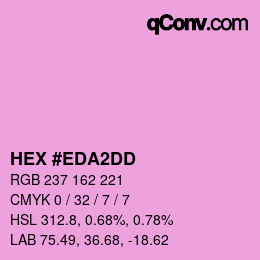 カラーコード: HEX #EDA2DD | qconv.com