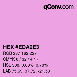 颜色代码: HEX #EDA2E3 | qconv.com