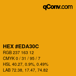Color code: HEX #EDA30C | qconv.com