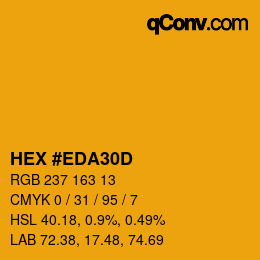 カラーコード: HEX #EDA30D | qconv.com