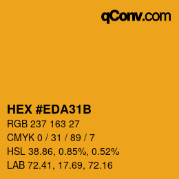 Color code: HEX #EDA31B | qconv.com