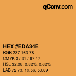 Color code: HEX #EDA34E | qconv.com