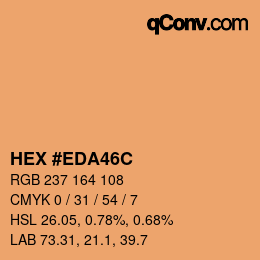 Color code: HEX #EDA46C | qconv.com