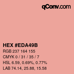 Color code: HEX #EDA49B | qconv.com