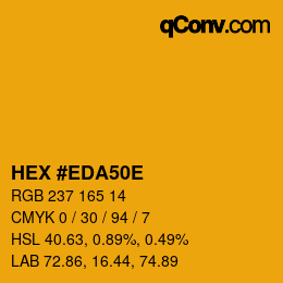 Color code: HEX #EDA50E | qconv.com