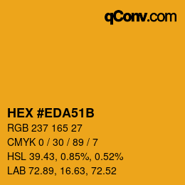 Color code: HEX #EDA51B | qconv.com