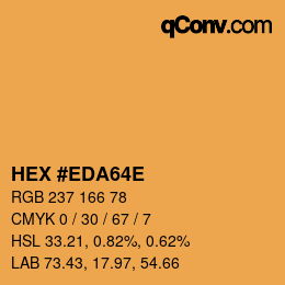 Color code: HEX #EDA64E | qconv.com