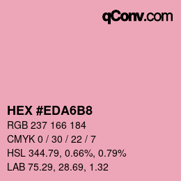 颜色代码: HEX #EDA6B8 | qconv.com