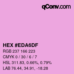 Color code: HEX #EDA6DF | qconv.com