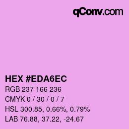 Color code: HEX #EDA6EC | qconv.com