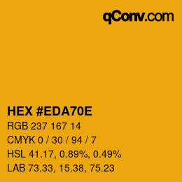 Color code: HEX #EDA70E | qconv.com