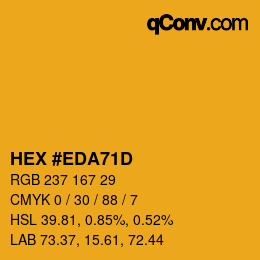 颜色代码: HEX #EDA71D | qconv.com