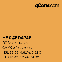 Color code: HEX #EDA74E | qconv.com