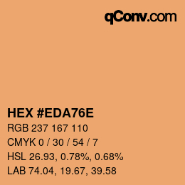 Color code: HEX #EDA76E | qconv.com