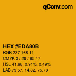 Color code: HEX #EDA80B | qconv.com