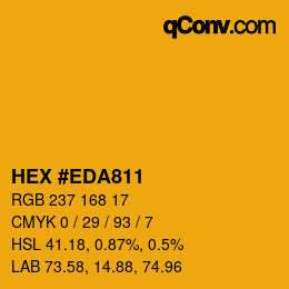 Color code: HEX #EDA811 | qconv.com