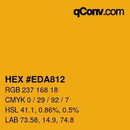 颜色代码: HEX #EDA812 | qconv.com