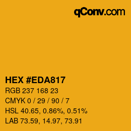 カラーコード: HEX #EDA817 | qconv.com