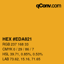 カラーコード: HEX #EDA821 | qconv.com