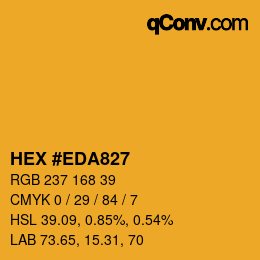 颜色代码: HEX #EDA827 | qconv.com