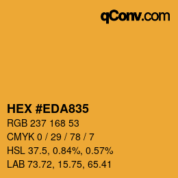 Color code: HEX #EDA835 | qconv.com