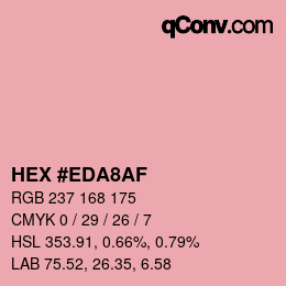 Color code: HEX #EDA8AF | qconv.com