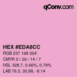 Color code: HEX #EDA8CC | qconv.com