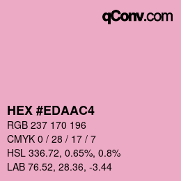 カラーコード: HEX #EDAAC4 | qconv.com