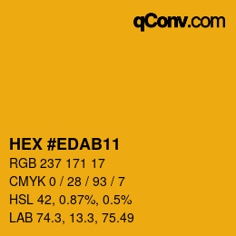 Color code: HEX #EDAB11 | qconv.com