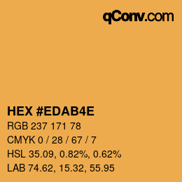 Color code: HEX #EDAB4E | qconv.com