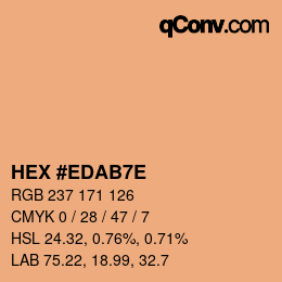 Color code: HEX #EDAB7E | qconv.com