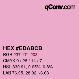 Color code: HEX #EDABCB | qconv.com