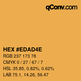 Color code: HEX #EDAD4E | qconv.com